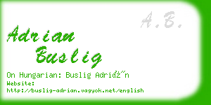 adrian buslig business card